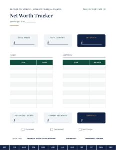 Ultimate Financial Planner - Net Worth Tracker page